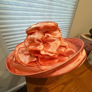 Elegant Orange Satin Women's Hat
